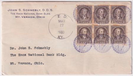 US Kentucky, Ed 704 Fancy Cancel Cover, Harp