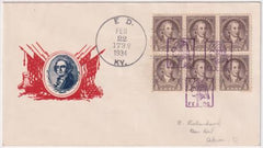 US Kentucky, Ed 704Fancy Cancel Cover, Geo Washington in Square