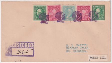 US Illinois, Worth 481, 563, 654 Fancy Cancel Cover, Turkey in Purple