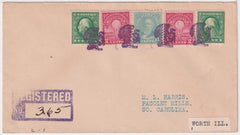 US Illinois, Worth 481, 563, 654 Fancy Cancel Cover, Turkey in Purple