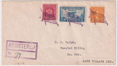 US Indiana, Lake Village 642, 650, 680 Fancy Cancel Cover, Flag