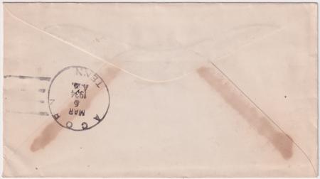 US Tennesse, Acorn 735a Fancy Cancel Cover, Acorn Fancy Cancel