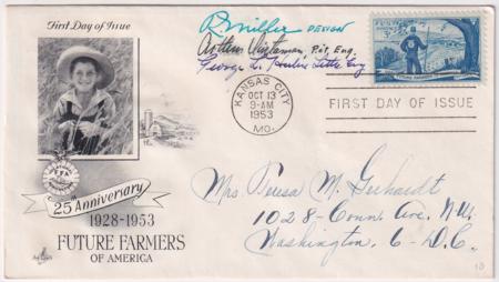 US 1024 Autographed Cover  Signed by the Designer and Engravers