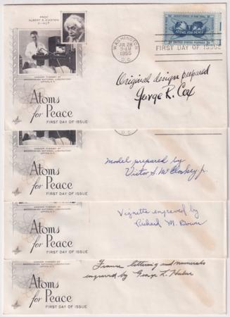 US 1070 Four Autographed Covers, Each Signed by a Designer or Engraver