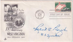 US 1232 FDC Signed by West Virginia Senator Robert Byrd