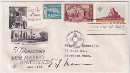 US 1191 FDC Signed by Edwin L. Mechen, Governor of New Mexico