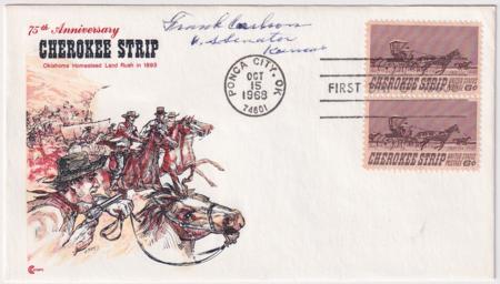 US 1360 FDC Signed by Senator Frank Carlson of Kansas