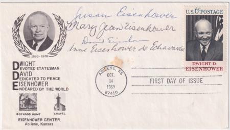 US 1383 FDC Signed by Eisenhower's Grand Children
