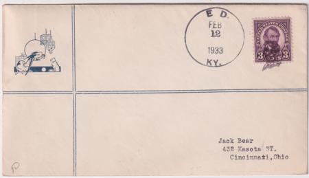 US Kentucky, Ed 635 Fancy Cancel Cover, Lincoln