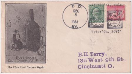 US Kentucky, Ed 542, 7161  Fancy Cancel Cover, Face in Box