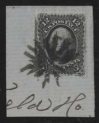 US 97 Early Classics F-VF Used On Piece, Beautiful "Circle of Vs" Fancy Cancel With Cert cv $250