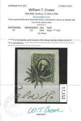 US 97 Early Classics F-VF Used On Piece, Beautiful "Circle of Vs" Fancy Cancel With Cert cv $250
