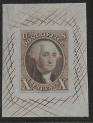 US 2TC1ak Postmaster's Provisionsals XF Mint LH Full Size Proof In Dark Brown On India Paper With Cross Hatching, Very Scarce! cv $1,000