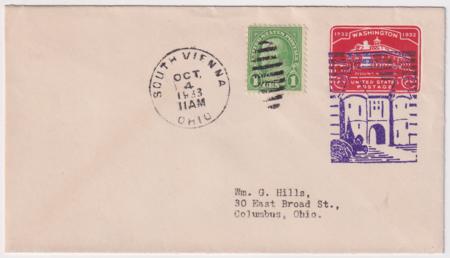 US Ohio, South Vienna 632, U525 Fancy Cancel Cover, Ship