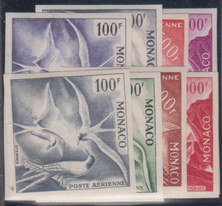 Monaco C41-44 VF NH Imperf Trial Color Proofs - 2 Colors per Denomination