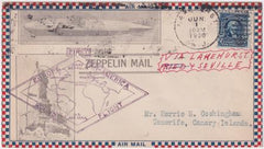 US 1930 Pan Am. Flight Cover to Tenerife with 479, FR9 Minnesota Fed. Res. Bank Perfin