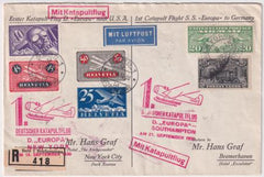 Switzerland / US 1930 Europa Catapult Registered Cover