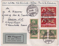 Switzerland 1923 First Flight Zurich - London with C3