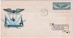 US 1939 C24 FDC on Beautiful Moesser Handpainted  Cover