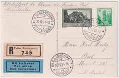 Liechtenstein 1936 Le Locle - Biel Flight Card