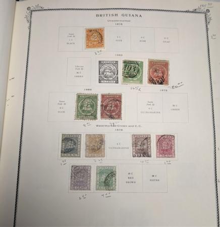 British Area -Guiana, Guyana, Jamaica, Leeward Is, Monerrat 1860-1976 Used Collection in Scott Binder