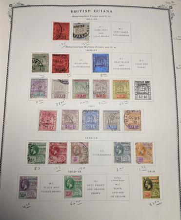 British Area -Guiana, Guyana, Jamaica, Leeward Is, Monerrat 1860-1976 Used Collection in Scott Binder