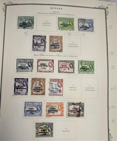 British Area -Guiana, Guyana, Jamaica, Leeward Is, Monerrat 1860-1976 Used Collection in Scott Binder