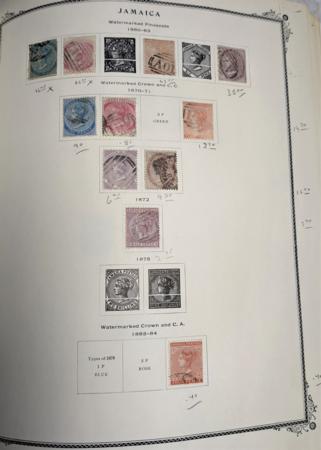 British Area -Guiana, Guyana, Jamaica, Leeward Is, Monerrat 1860-1976 Used Collection in Scott Binder