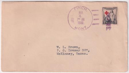 US Montana  Finch 702 fancy Cancel Cover  Fireworks