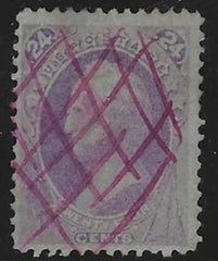 US 153 Bank Notes F-VF Used Unusual Crossed Violent Pen Cancel - Beautiful cv $210