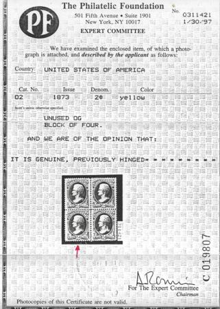 US O2 Officials F-VF Mint LH Barely Hinged, Full OG. Copy of PF Cert From Block cv $500