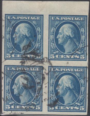 US 347 Washington / Franklin Used F-VF Top Margin Block