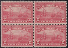 US 372 variety Early Commemoratives Mint NH VF Block, UR Stamp Double Transfer Esp In "1609" Severely Undercatalogued