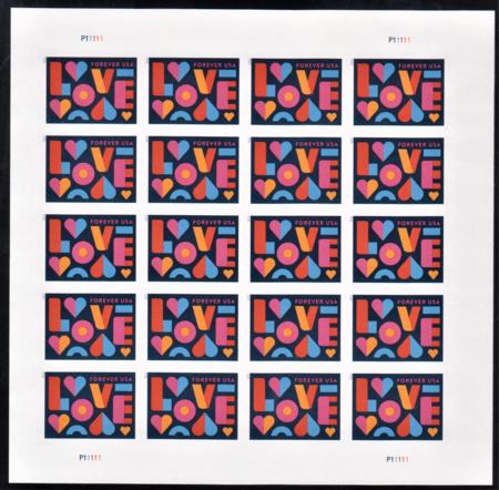 US 5543a Modern Imperf Love Sheet