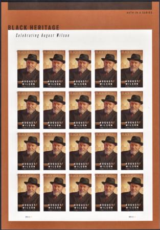 US 5555a Modern Imperf August Wilson Sheet