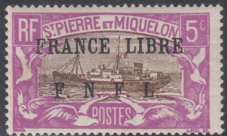 French St. Pierre & Miquelon 208A Mint Very LH F-VF Scarce Set Ovpt.