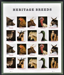 US 5583-92c Modern Imperf Heritage Breeds Sheet