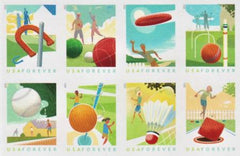 US 5627-34a Modern Imperf Backyard Games Block of 8