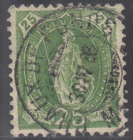 Switzerland 83 (SBK 67a) Used XF Rich Olive Green - S-O-N Cancel