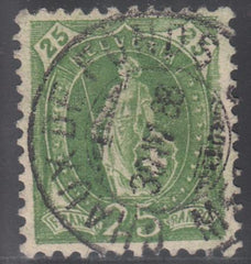 Switzerland 83 (SBK 67a) Used XF Rich Olive Green - S-O-N Cancel