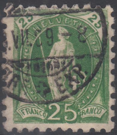 Switzerland 90 (SBK 67B) Used F-VF Nice Cancel - Full Perf