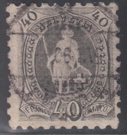 Switzerland 91 (SBK 69B) Used F 1 short Perf Left - Very Nice For This Scarce Stamp