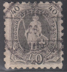Switzerland 91 (SBK 69B) Used F 1 short Perf Left - Very Nice For This Scarce Stamp