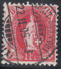 Switzerland 97A (SBK 75E) Used F-VF 1 Fr. Red 11 1/2 x 12 Control Mark II