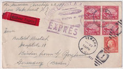 US 1928 Zeppelin American Flight Cover with C6 Block of 4