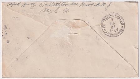 US 1928 Zeppelin American Flight Cover with C6 Block of 4