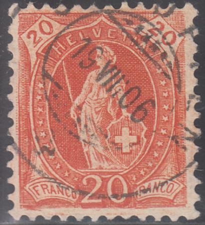 Switzerland 105 var (SBK 86AA) Used F-VF Re-Engraved Plate - Nice Cancel