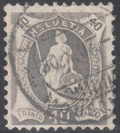 Switzerland 108a (SBK 89H) Used F-VF 40L Type II 11 1/2 x 11, White, Wmk Scarce!