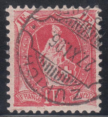 Switzerland 110 (SBK 91A) Used F-VF+ 11 1/2 x 11, White, Wmk