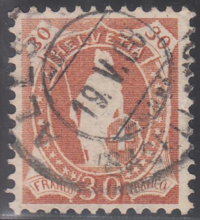 Switzerland 121 (SBK 96A) Used VF-XF 11 1/2 x 12, Granite, Wmk